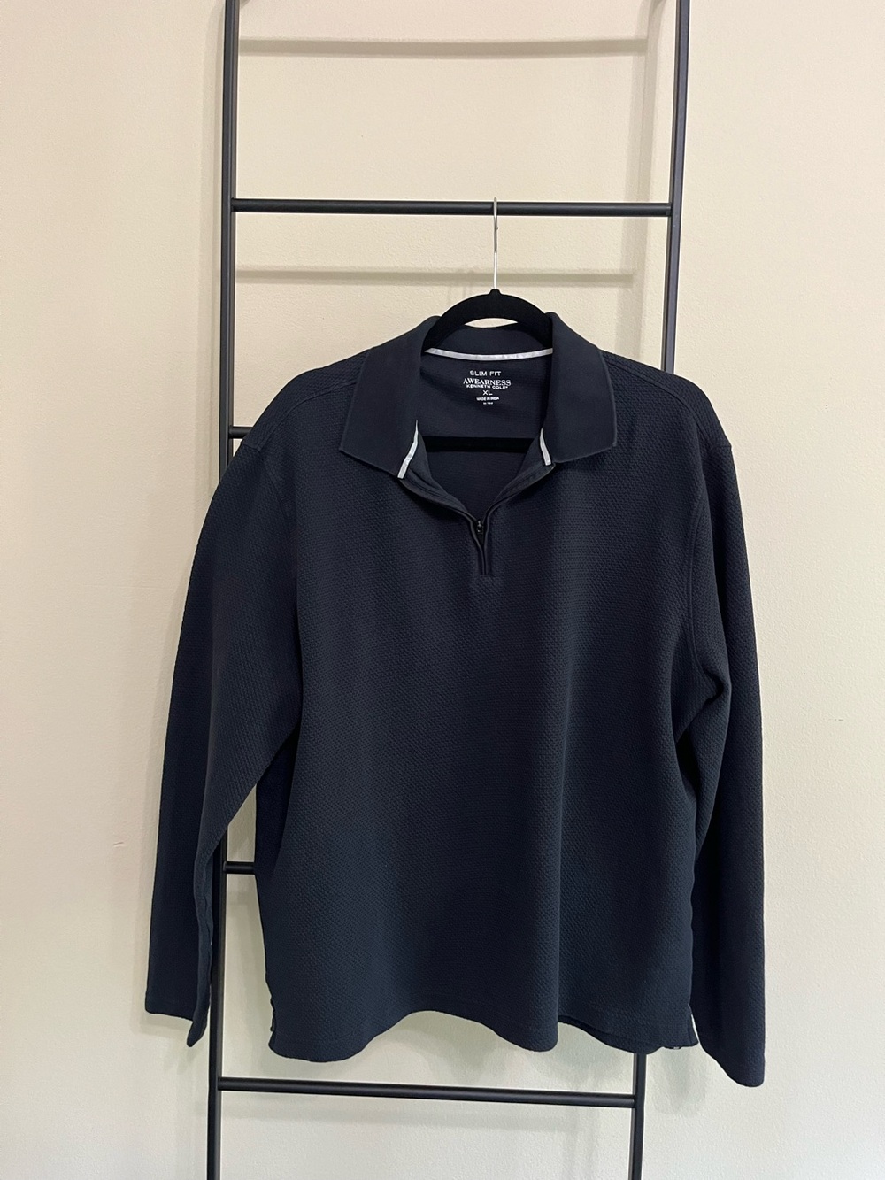Awearness Kenneth Cole Men XL Slim Fit Textured 1/4 Zip Pullover